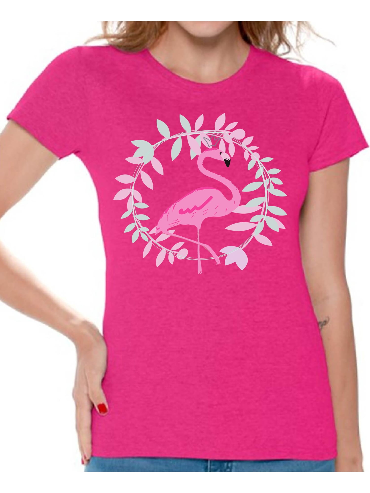Awkward Styles Flamingo Crown Womens T-Shirt Pink Flamingo Tshirt