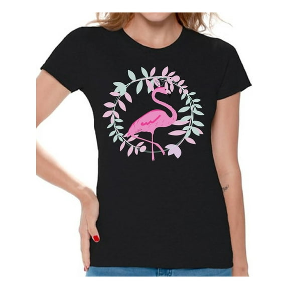 Awkward Styles Flamingo Crown Womens T-Shirt Pink Flamingo Tshirt for Women Summer Gifts for Girlfriend Pink Flamingo Shirts Flamingo Clothing Collection for Women Summer T Shirt for Her Cute Shirt