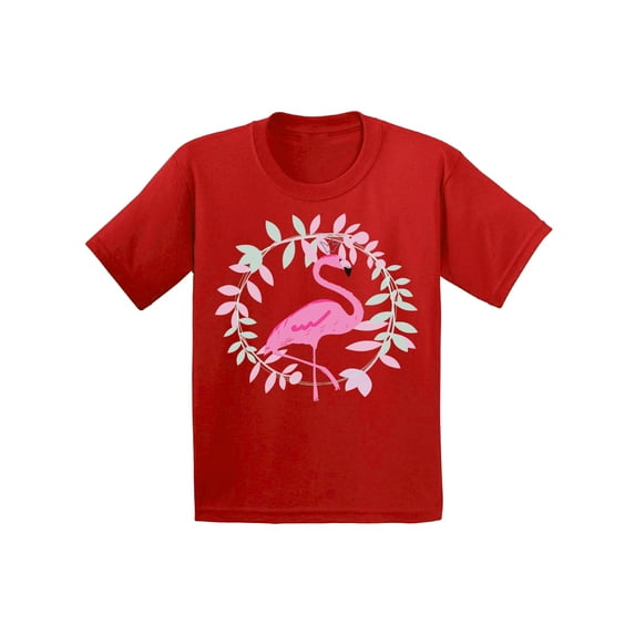 Awkward Styles Flamingo Crown Youth Shirt Cute Summer Shirt for Kids Pink Flamingo T Shirt for Boys Pink Flamingo Shirts for Girls Nifty Flamingo T-Shirt for Children Summer Gifts for Little One