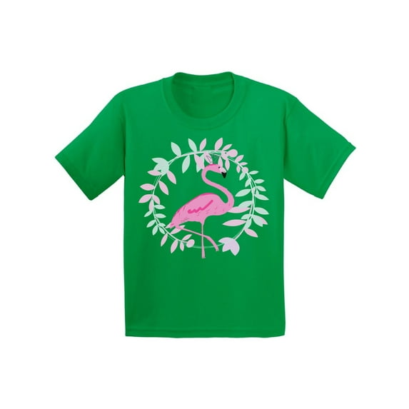 Awkward Styles Flamingo Crown Youth Shirt Cute Summer Shirt for Kids Pink Flamingo T Shirt for Boys Pink Flamingo Shirts for Girls Nifty Flamingo T-Shirt for Children Summer Gifts for Little One