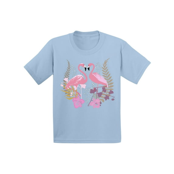 Awkward Styles Flamingo Love Infant Shirt Cute Summer Shirt for Kids Pink Flamingo T Shirt for Boys Pink Flamingo Shirts for Girls Cute Flamingo T-Shirt for Children Summer Gifts for Little One