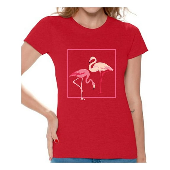 Awkward Styles Flamingo Love Tshirt for Women Vintage Flamingo Shirt Flamingo Summer T Shirt Flamingo Gifts for Her Flamingo Lovers Beach Party Outfit Retro Flamingo T-Shirt Pink Flamingo Tee