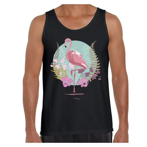Awkward Styles Flamingo and Orchids Shirts Beach Collection for Men Pink Flamingo Tank Top for Men Beach Shirt Summer Clothes for Men Flamingo Tank Top Pink Flamingo Tshirt for Men Pink Flamingo Gifts