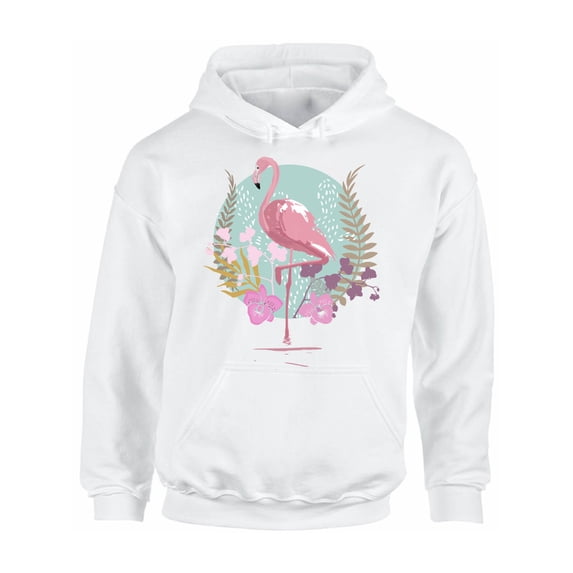 Awkward Styles Flamingo and Orchids Unisex Hoodie Pink Flamingo Hoodie for Him Flamingo Clothes Summer Hoodie for Women Flamingo Sweater for Men Gifts for Her Pink Flamingo Outfit for Men and Women