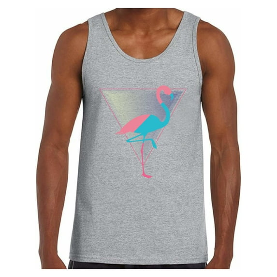 Awkward Styles Flamingo Party Tank Top for Men Pink Flamingo Tank Fitness Muscle Shirts for Men Summer Workout Clothes Funny Flamingo Tank Beach Tank Top Retro Flamingo Tank Vintage Flamingo Gifts