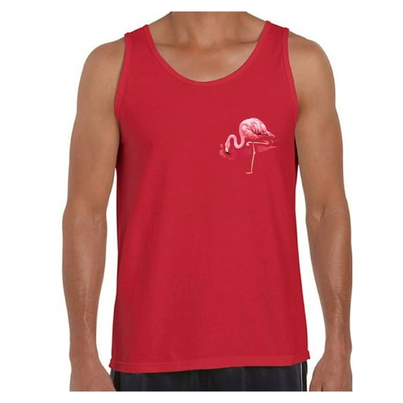 Awkward Styles Flamingo Pocket Tank Top for Men Flamingo Patch Muscle Tank Flamingo Fitness Shirts Flamingo Themed Party Beach Tank Top for Men Summer Party Gifts Flamingo Party Muscle Shirt