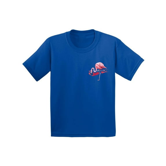Awkward Styles Flamingo Pocket Tshirt for Kids Flamingo Patch Shirts Flamingo Youth T Shirt Flamingo Gifts Flamingo Themed Party Beach Shirts Summer Party T Shirt Pink Flamingo Tshirt for Kids