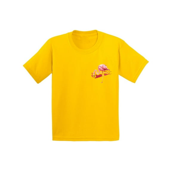Awkward Styles Flamingo Pocket Tshirt for Kids Flamingo Patch Shirts Flamingo Youth T Shirt Flamingo Gifts Flamingo Themed Party Beach Shirts Summer Party T Shirt Pink Flamingo Tshirt for Kids