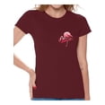 thumbnail image 1 of Awkward Styles Flamingo Pocket Tshirt for Women Flamingo Patch Shirts Flamingo T Shirt Women's Flamingo Gifts Flamingo Themed Party Beach Shirts Summer Party T Shirt Pink Flamingo Tshirt for Women, 1 of 4