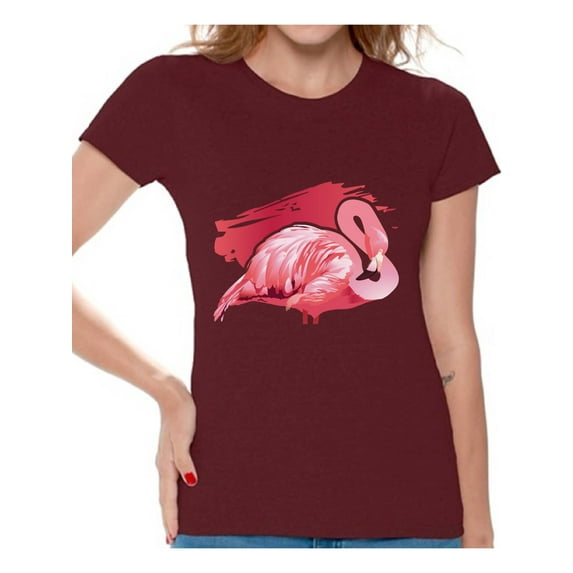 Awkward Styles Flamingo Tshirt for Women Flamingo Shirts Pink Flamingo Shirt Women's Flamingo Love Shirt Flamingo Party Gifts Summer Shirts for Women Flamingo Themed Party Beach Party Outfit