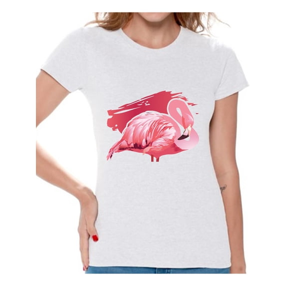 Awkward Styles Flamingo Tshirt for Women Flamingo Shirts Pink Flamingo Shirt Women's Flamingo Love Shirt Flamingo Party Gifts Summer Shirts for Women Flamingo Themed Party Beach Party Outfit