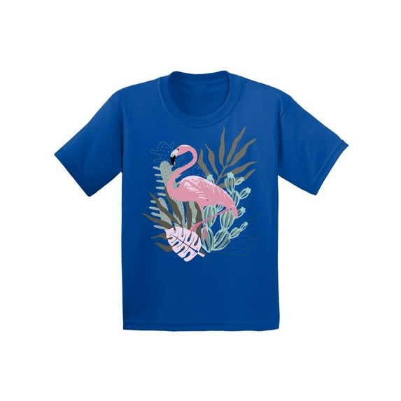 Awkward Styles Floral Flamingo Infant Shirt Cute Summer Shirt for Kids Pink Flamingo T Shirt for Boys Pink Flamingo Shirts for Girls Flamingo T-Shirt for Children Summer Gifts for Little One
