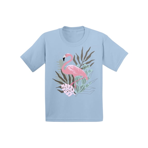 Awkward Styles Floral Flamingo Infant Shirt Cute Summer Shirt for Kids Pink Flamingo T Shirt for Boys Pink Flamingo Shirts for Girls Flamingo T-Shirt for Children Summer Gifts for Little One