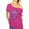 thumbnail image 1 of Awkward Styles Flower Skull Off Shoulder Shirt Floral Skull Baggy Tshirt Sugar Skull Flowers Oversized Shirt for Women Day of the Dead Shirt Halloween Gifts for Her Dia de los Muertos Outfit, 1 of 4