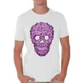 thumbnail image 1 of Awkward Styles Flower Skull Tshirt for Men Floral Sugar Skull Shirt Sugar Skull Shirt Day of the Dead T Shirt for Men Dia de los Muertos Gifts for Him Halloween Outfit Sugar Skull Flowers T-Shirt, 1 of 4