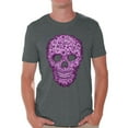 thumbnail image 1 of Awkward Styles Flower Skull Tshirt for Men Floral Sugar Skull Shirt Sugar Skull Shirt Day of the Dead T Shirt for Men Dia de los Muertos Gifts for Him Halloween Outfit Sugar Skull Flowers T-Shirt, 1 of 4