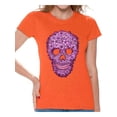 thumbnail image 1 of Awkward Styles Flower Skull Tshirt for Women Floral Sugar Skull Shirt Sugar Skull Shirt Day of the Dead T Shirt for Women Dia de los Muertos Gifts for Her Halloween Outfit Sugar Skull Flowers T-Shirt, 1 of 4