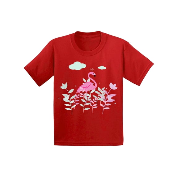 Awkward Styles Foliage Flamingo Infant Shirt Cute Summer Shirt for Kids Pink Flamingo T Shirt for Boys Pink Flamingo Shirts for Girls Cute Flamingo T-Shirt for Children Summer Gifts for Little One