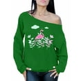 thumbnail image 1 of Awkward Styles Foliage Flamingo Ladies Off Shoulder Sweater Summer Clothing for Women Pink Flamingo Oversized Sweatshirt for Mom Funny Summer Clothes Flamingo Off The Shoulder Sweatshirt for Women, 1 of 4