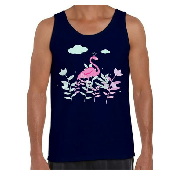 Awkward Styles Foliage Flamingo Shirts Beach Collection for Men Pink Flamingo Tank Top for Men Beach Shirts Summer Clothes for Men Flamingo Tank Top Pink Flamingo Tshirt for Men Pink Flamingo Gifts