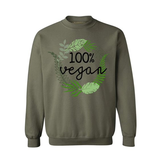 Awkward Styles Foliage Printed Unisex Crewneck Vegetarian Crewneck Vegan Sweater Vegan Friendly Crewneck Green Crewneck Vegan Clothes for Women Vegan Organic Crewnecks for Men Gifts for Vegetarians