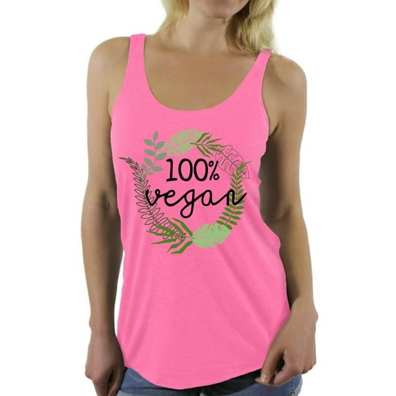 Awkward Styles Foliage Racerback Tank Top for Her Racerback Tanks Vegetarian Tshirt Vegan Friendly Racerback Shirts for Her Vegan Shirts Vegan Clothes for Women Vegan Organic Racerback Tanks