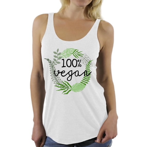 Awkward Styles Foliage Racerback Tank Top for Her Racerback Tanks Vegetarian Tshirt Vegan Friendly Racerback Shirts for Her Vegan Shirts Vegan Clothes for Women Vegan Organic Racerback Tanks