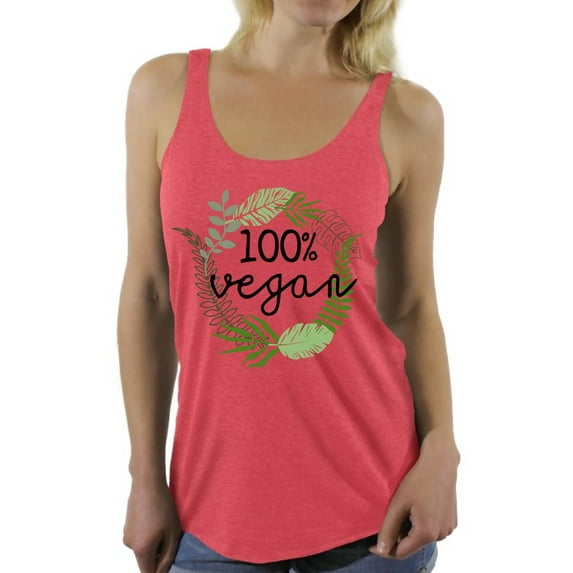 Awkward Styles Foliage Racerback Tank Top for Her Racerback Tanks Vegetarian Tshirt Vegan Friendly Racerback Shirts for Her Vegan Shirts Vegan Clothes for Women Vegan Organic Racerback Tanks