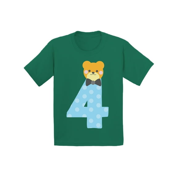 Awkward Styles Fourth Birthday Boy T-Shirt Funny Bear Toddler Shirt