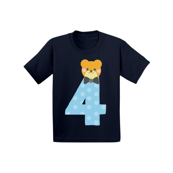 Awkward Styles Fourth Birthday Boy T-Shirt Funny Bear Toddler Shirt