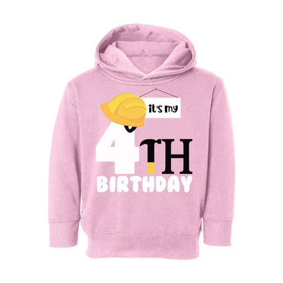Awkward Styles Fourth Birthday Boy Toddler Hoodie Boys It's My Fourth B-day Hooded Sweatshirt for Kids Cute Builder Birthday Shirt 4 Years Old Looks Like