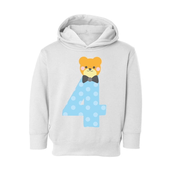 Awkward Styles Fourth Birthday Boy Toddler Hoodie Funny Bear Fleece Hooded Sweatshirt for Kids