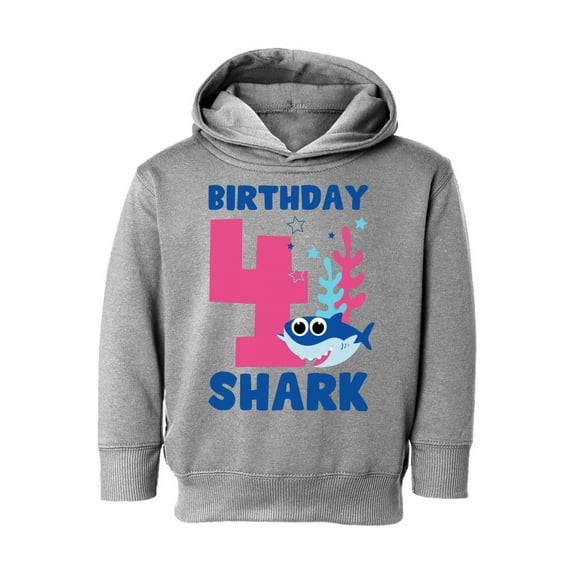 Awkward Styles Fourth Birthday Hoodie B-day Shark Toddler Hooded Sweatshirt Shark Birthday