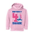 thumbnail image 1 of Awkward Styles Fourth Birthday Hoodie B-day Shark Toddler Hooded Sweatshirt Shark Birthday, 1 of 4