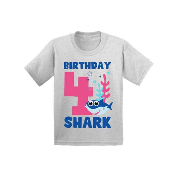 Awkward Styles Fourth Birthday T-shirt B-day Shark Toddler Shirt Shark Birthday