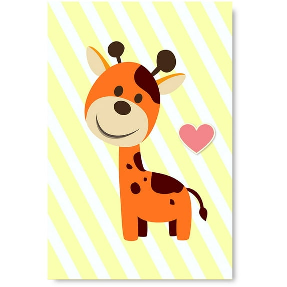 Awkward Styles Friends Forever Canvas Art Giraffe Illustration Kids Room Wall Art Baby Room Art Funny Decor for Kids Animals Picture Newborn Baby Room Wall Decor Safari Wallpapers Made in USA