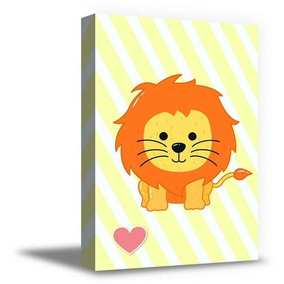 Awkward Styles Friends Forever Canvas Decor Little Lion Illustration Kids Room Wall Art Baby Room Art Funny Decor for Kids Animals Picture Newborn Baby Room Wall Decor Safari Wallpapers Made in USA