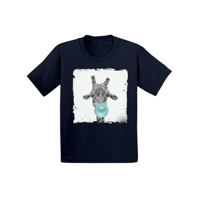 Awkward Styles Funny Animal Toddler Shirt Giraffe Kids New Animal Collection Funny Giraffe Chewing Gum Giraffe Gifts for Kids Funny Giraffe Shirt Infant Outfit Kids Style Giraffe Shirt for Children