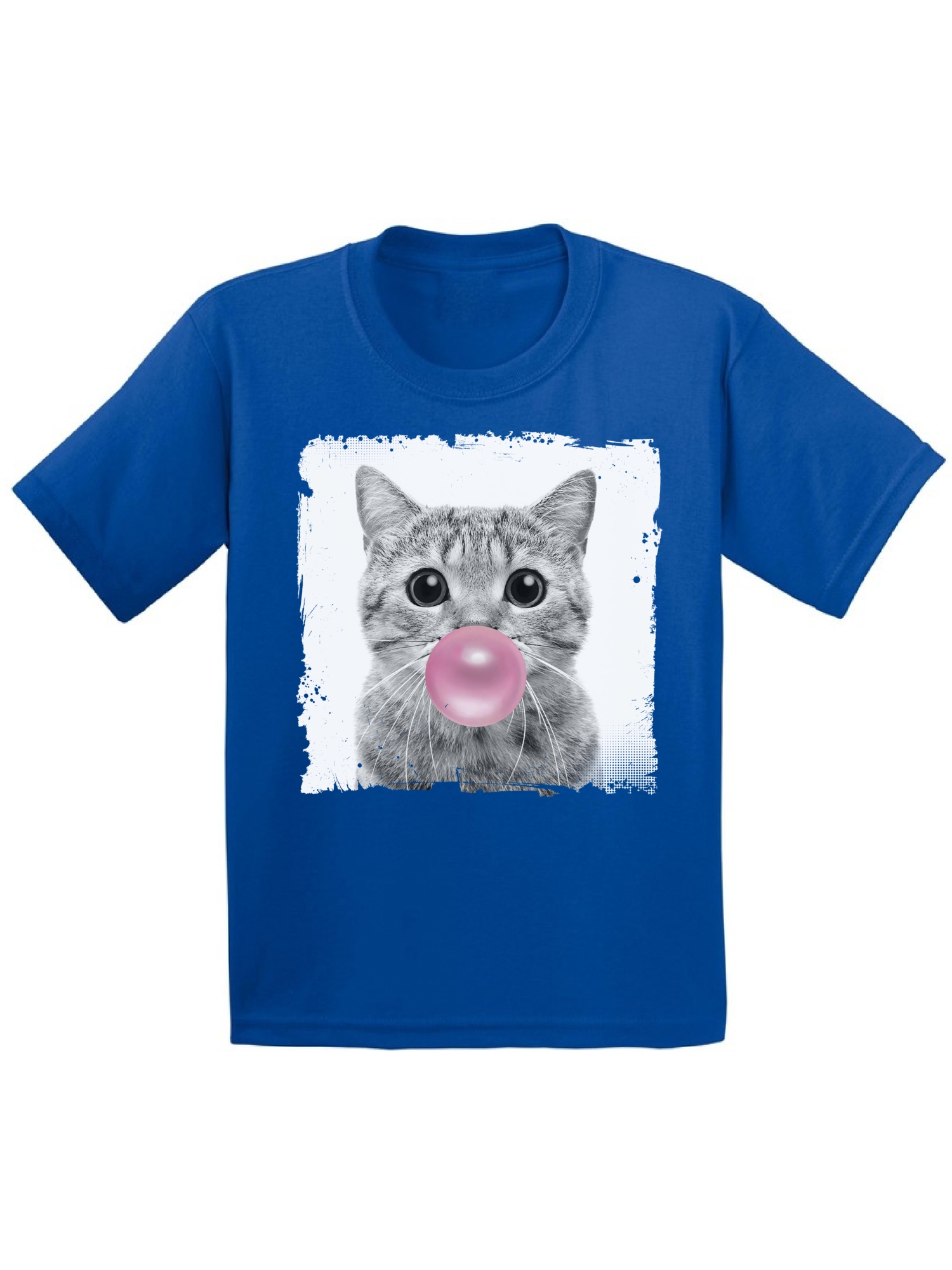 Awkward Styles Funny Cat Blowing Gum Shirt Cat Lovers Lovely Gifts for Kids Funny Animal Youth Shirt Cute Animal Lovers Clothes New Kids T Shirt Gifts for Kids Little Cat Clothing Childrens Outfit - image 1 of 4