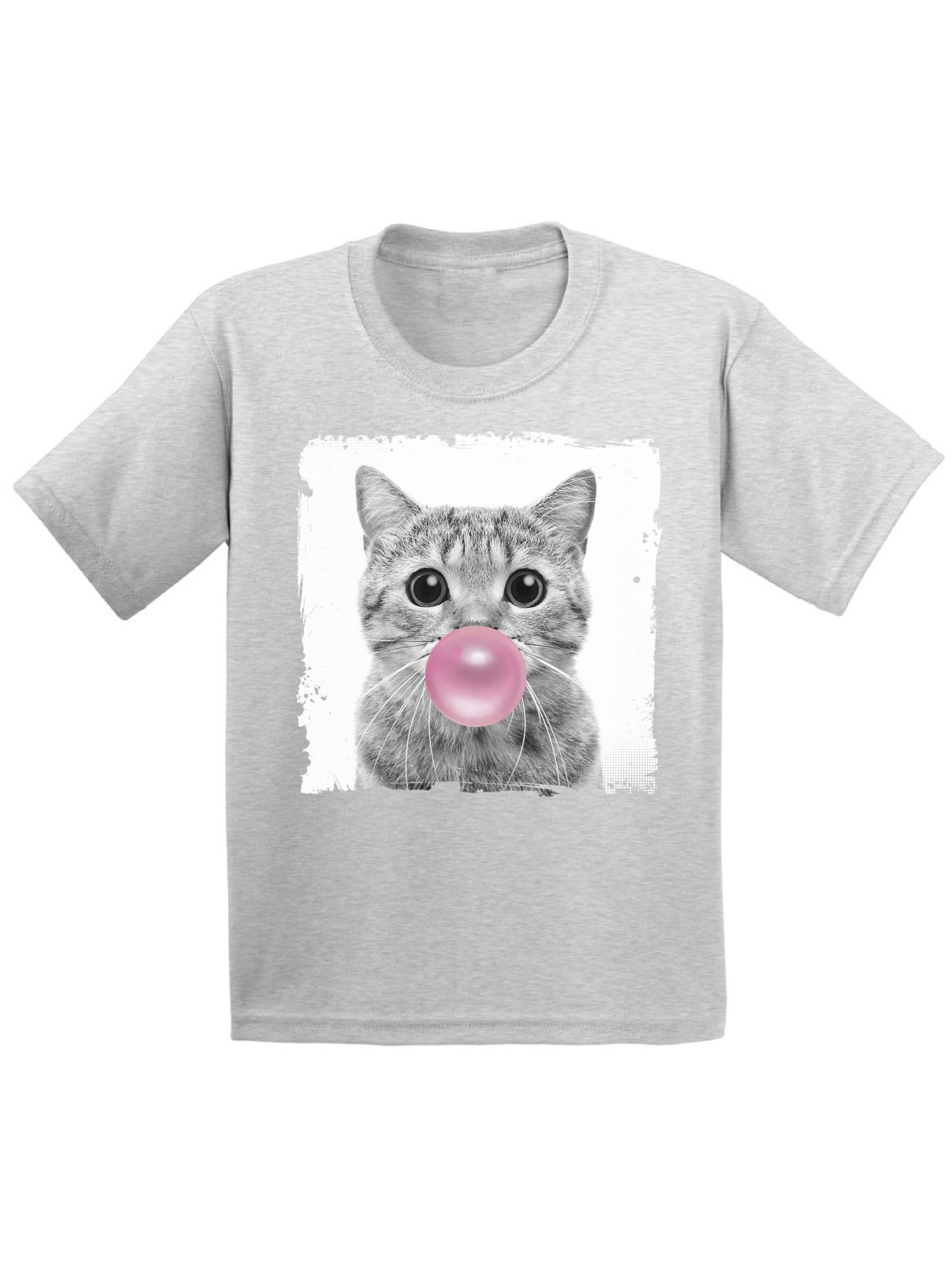 Awkward Styles Funny Cat Blowing Gum Shirt Cat Lovers Lovely Gifts for Kids Funny Animal Youth Shirt Cute Animal Lovers Clothes New Kids T Shirt Gifts for Kids Little Cat Clothing Childrens Outfit - image 1 of 4