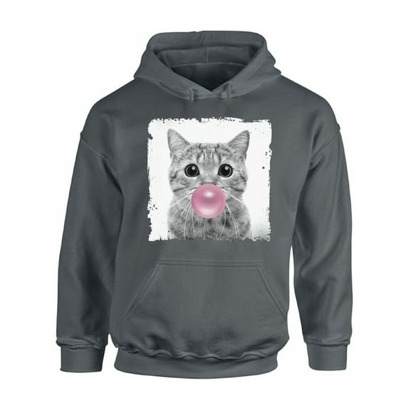 Awkward Styles Funny Cat Chewing Gum New Animal Themed Clothes Cat with Gum Hoodie Animal Hoodie for Woman Funny Animal Gifts Cat Clothing Cute Animals Best Unisex Gifts Cute Hoodie Crewneck