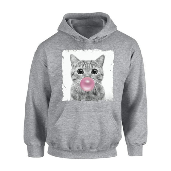 Awkward Styles Funny Cat Chewing Gum New Animal Themed Clothes Cat with Gum Hoodie Animal Hoodie for Woman Funny Animal Gifts Cat Clothing Cute Animals Best Unisex Gifts Cute Hoodie Crewneck