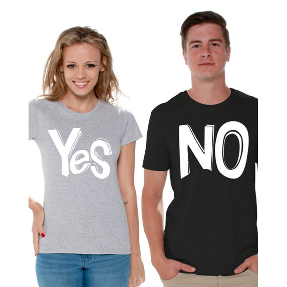 Awkward Styles Funny Couple Shirts Couple Matching Shirts Yes No Matching Shirts for Couples Valentine Gift Ideas for Couples Gift for Boyfriend Girlfriend Happy Valentines Day Couple Matching Outfits