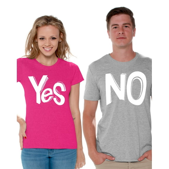 Awkward Styles Funny Couple Shirts Couple Matching Shirts Yes No Matching Shirts for Couples Valentine Gift Ideas for Couples Gift for Boyfriend Girlfriend Happy Valentines Day Couple Matching Outfits