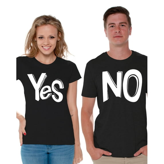 Awkward Styles Funny Couple Shirts Couple Matching Shirts Yes No Matching Shirts for Couples Valentine Gift Ideas for Couples Gift for Boyfriend Girlfriend Happy Valentines Day Couple Matching Outfits