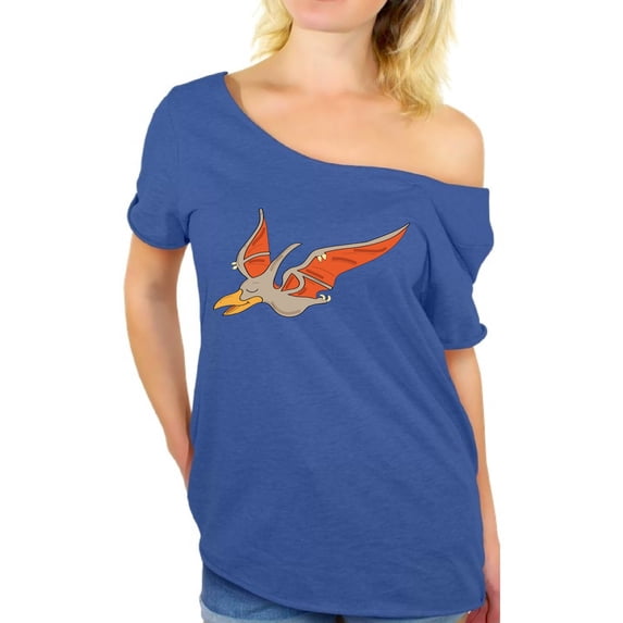 Awkward Styles Funny Dinosaur Off The Shoulder Tshirt Pteranodon Oversized Shirts Pteranodon T Shirt Animal Shirts for Women Pteranodon Outfit Dinosaur Themed Party Gifts Dinosaur Gifts for Her