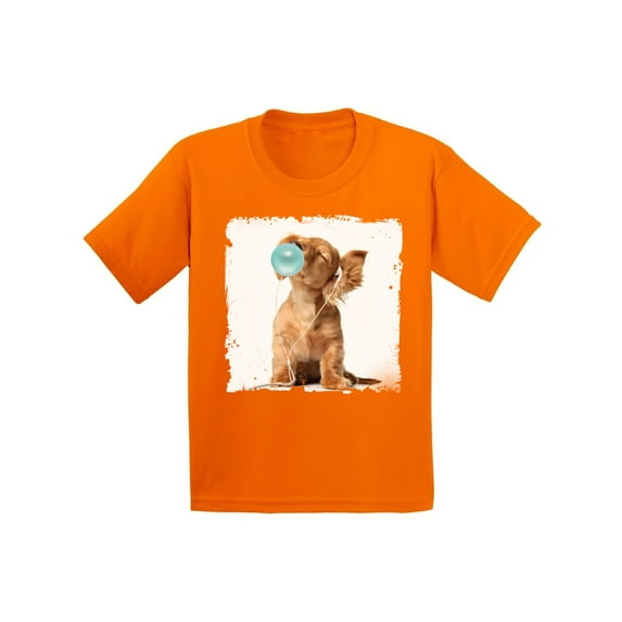 Awkward Styles Funny Little Dog Chewing Gum Shirt Puppy Lovers Lovely Dogs Gifts for Kids Animal Youth Shirt Cute Animal Lovers Clothes Kids T Shirt Gifts for Kids Puppy Clothing Childrens Outfit