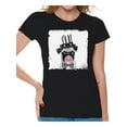 thumbnail image 1 of Awkward Styles Funny Little Pug Blowing Gum T Shirt Animal Clothes T-Shirt for Woman Funny Animal Lovers Gifts for Her Puppy Pug Clothing Pug T Shirt Cute Animal T Shirt Pug Shirt Women T Shirt, 1 of 4