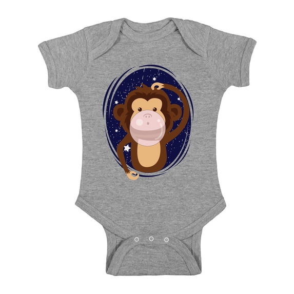Awkward Styles Funny Monkey Baby Bodysuit Short Sleeve Baby Shower Gifts Monkey Outfit for Newborn Baby Monkey Bithday Party Monkey Chewing a Gum Clothing Animal Lover Gifts