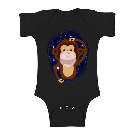 Awkward Styles Funny Monkey Baby Bodysuit Short Sleeve Baby Shower Gifts Monkey Outfit for Newborn Baby Monkey Bithday Party Monkey Chewing a Gum Clothing Animal Lover Gifts